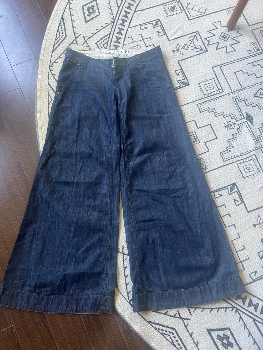 VINTAGE 2000s Wide-Leg Women's Denim Jeans - Dark Blue US 25